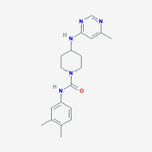 molecular formula C19H25N5O B2578319 N-(3,4-Dimethylphenyl)-4-[(6-methylpyrimidin-4-yl)amino]piperidine-1-carboxamide CAS No. 2415542-73-1