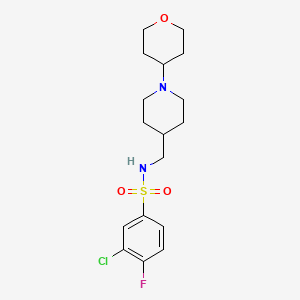 molecular formula C17H24ClFN2O3S B2578323 3-chloro-4-fluoro-N-((1-(tetrahydro-2H-pyran-4-yl)piperidin-4-yl)methyl)benzenesulfonamide CAS No. 2034505-03-6