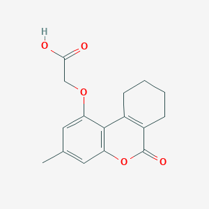 molecular formula C16H16O5 B2578326 [(3-methyl-6-oxo-7,8,9,10-tetrahydro-6H-benzo[c]chromen-1-yl)oxy]acetic acid CAS No. 304896-83-1