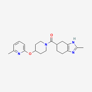 molecular formula C20H26N4O2 B2578335 (2-甲基-4,5,6,7-四氢-1H-苯并[d]咪唑-5-基)(4-((6-甲基吡啶-2-基)氧基)哌啶-1-基)甲苯酮 CAS No. 2034576-81-1