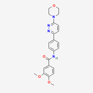 molecular formula C23H24N4O4 B2578336 3,4-二甲氧基-N-(4-(6-吗啉并吡嗪-3-基)苯基)苯甲酰胺 CAS No. 899985-96-7