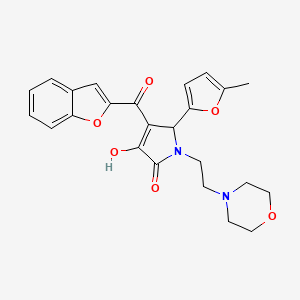 molecular formula C24H24N2O6 B2578348 4-(benzofuran-2-carbonyl)-3-hydroxy-5-(5-methylfuran-2-yl)-1-(2-morpholinoethyl)-1H-pyrrol-2(5H)-one CAS No. 618366-23-7