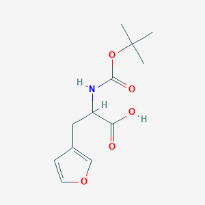 molecular formula C12H17NO5 B2578349 2-((tert-Butoxycarbonyl)amino)-3-(furan-3-yl)propanoic acid CAS No. 1379846-08-8