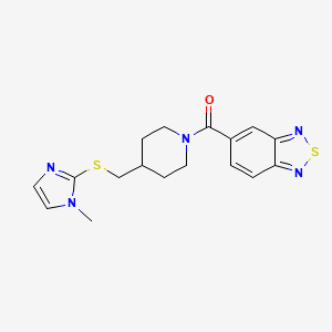 benzo[c][1,2,5]thiadiazol-5-yl(4-(((1-methyl-1H-imidazol-2-yl)thio)methyl)piperidin-1-yl)methanone