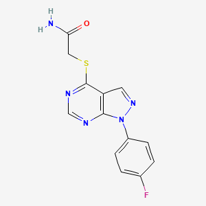molecular formula C13H10FN5OS B2578355 2-[1-(4-Fluorophenyl)pyrazolo[3,4-d]pyrimidin-4-yl]sulfanylacetamide CAS No. 893934-22-0