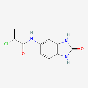 molecular formula C10H10ClN3O2 B2578356 2-氯-N-(2-氧代-2,3-二氢-1H-1,3-苯并二唑-5-基)丙酰胺 CAS No. 923677-00-3