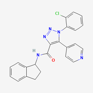 molecular formula C23H18ClN5O B2578357 1-(2-氯苯基)-N-(2,3-二氢-1H-茚满-1-基)-5-(吡啶-4-基)-1H-1,2,3-三唑-4-甲酰胺 CAS No. 1226431-68-0