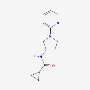 molecular formula C13H17N3O B2578360 N-(1-(pyridin-2-yl)pyrrolidin-3-yl)cyclopropanecarboxamide CAS No. 1798542-19-4