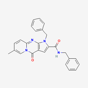 molecular formula C26H22N4O2 B2578361 N,1-二苄基-7-甲基-4-氧代-1,4-二氢吡啶并[1,2-a]吡咯并[2,3-d]嘧啶-2-甲酰胺 CAS No. 900289-11-4