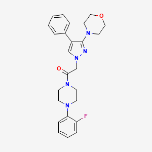 molecular formula C25H28FN5O2 B2578362 1-(4-(2-氟苯基)哌嗪-1-基)-2-(3-吗啉-4-苯基-1H-吡唑-1-基)乙酮 CAS No. 1190020-24-6