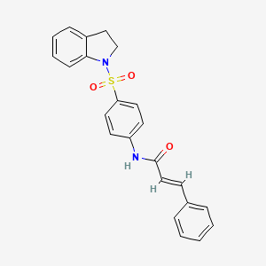 (2E)-N-[4-(2,3-dihydro-1H-indol-1-ylsulfonyl)phenyl]-3-phenylprop-2-enamide
