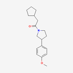 molecular formula C18H25NO2 B2578369 2-环戊基-1-(3-(4-甲氧基苯基)吡咯烷-1-基)乙酮 CAS No. 1208669-18-4