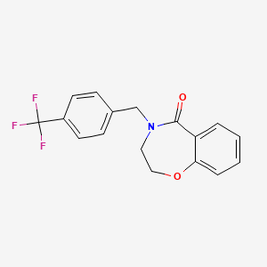 molecular formula C17H14F3NO2 B2578371 4-[4-(trifluoromethyl)benzyl]-3,4-dihydro-1,4-benzoxazepin-5(2H)-one CAS No. 866156-35-6