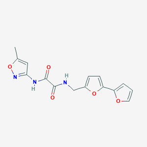 molecular formula C15H13N3O5 B2578372 N1-([2,2'-联呋喃]-5-基甲基)-N2-(5-甲基异恶唑-3-基)草酰胺 CAS No. 2034252-41-8