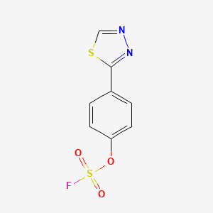 molecular formula C8H5FN2O3S2 B2578377 2-(4-Fluorosulfonyloxyphenyl)-1,3,4-thiadiazole CAS No. 2411264-04-3