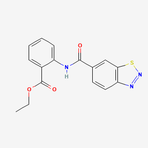 molecular formula C16H13N3O3S B2578378 Ethyl 2-[(1,2,3-benzothiadiazol-6-ylcarbonyl)amino]benzoate CAS No. 950250-99-4