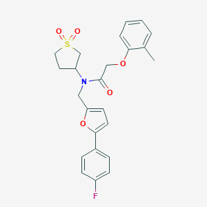 molecular formula C24H24FNO5S B257838 N-(1,1-dioxidotetrahydro-3-thienyl)-N-{[5-(4-fluorophenyl)-2-furyl]methyl}-2-(2-methylphenoxy)acetamide 