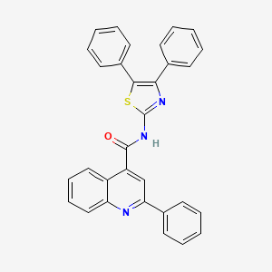 molecular formula C31H21N3OS B2578382 N-(4,5-diphenyl-1,3-thiazol-2-yl)-2-phenylquinoline-4-carboxamide CAS No. 392251-17-1