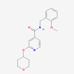molecular formula C19H22N2O4 B2578387 N-(2-甲氧基苄基)-2-((四氢-2H-吡喃-4-基)氧基)异烟酰胺 CAS No. 2034317-86-5