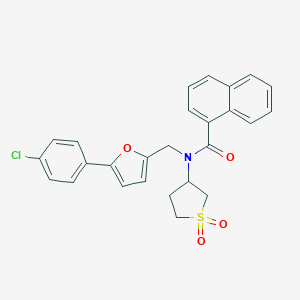 molecular formula C26H22ClNO4S B257839 N-{[5-(4-chlorophenyl)-2-furyl]methyl}-N-(1,1-dioxidotetrahydro-3-thienyl)-1-naphthamide 