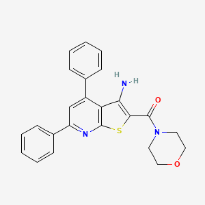 molecular formula C24H21N3O2S B2578397 (3-氨基-4,6-二苯基噻吩并[2,3-b]吡啶-2-基)(吗啉)甲酮 CAS No. 885967-08-8
