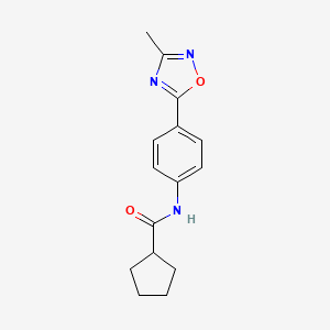 molecular formula C15H17N3O2 B2578398 N-(4-(3-甲基-1,2,4-恶二唑-5-基)苯基)环戊烷甲酰胺 CAS No. 1226442-03-0