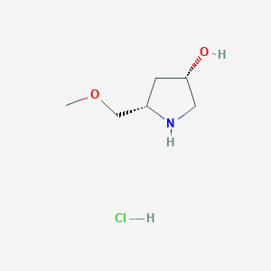 molecular formula C6H14ClNO2 B2578401 (3S,5S)-5-(甲氧基甲基)吡咯烷-3-醇盐酸盐 CAS No. 1909287-17-7