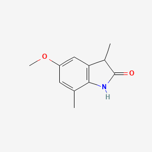 molecular formula C11H13NO2 B2578408 5-Methoxy-3,7-dimethyl-2,3-dihydro-1H-indol-2-on CAS No. 1368933-59-8