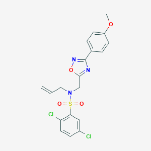 molecular formula C19H17Cl2N3O4S B257841 N-allyl-2,5-dichloro-N-{[3-(4-methoxyphenyl)-1,2,4-oxadiazol-5-yl]methyl}benzenesulfonamide 
