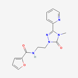 molecular formula C15H15N5O3 B2578420 N-(2-(4-甲基-5-氧代-3-(吡啶-2-基)-4,5-二氢-1H-1,2,4-三唑-1-基)乙基)呋喃-2-甲酰胺 CAS No. 1211265-87-0