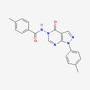 molecular formula C20H17N5O2 B2578422 4-methyl-N-(4-oxo-1-(p-tolyl)-1H-pyrazolo[3,4-d]pyrimidin-5(4H)-yl)benzamide CAS No. 919858-15-4