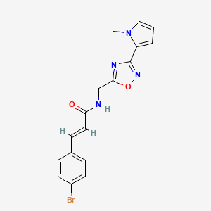 (E)-3-(4-bromophenyl)-N-((3-(1-methyl-1H-pyrrol-2-yl)-1,2,4-oxadiazol-5-yl)methyl)acrylamide