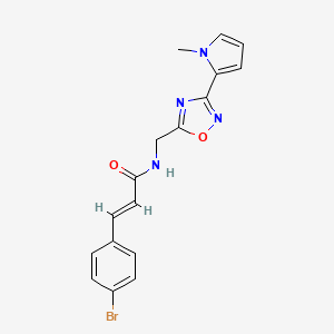 molecular formula C17H15BrN4O2 B2578430 (E)-3-(4-溴苯基)-N-((3-(1-甲基-1H-吡咯-2-基)-1,2,4-恶二唑-5-基)甲基)丙烯酰胺 CAS No. 2035001-24-0