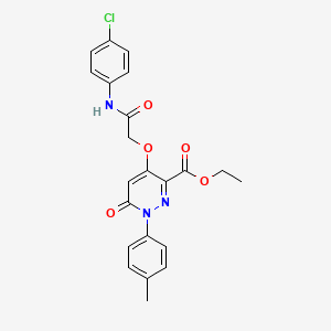 molecular formula C22H20ClN3O5 B2578432 Ethyl 4-(2-((4-chlorophenyl)amino)-2-oxoethoxy)-6-oxo-1-(p-tolyl)-1,6-dihydropyridazine-3-carboxylate CAS No. 899975-70-3