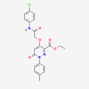 molecular formula C22H20ClN3O5 B2578432 Ethyl-4-(2-((4-Chlorphenyl)amino)-2-oxoethoxy)-6-oxo-1-(p-tolyl)-1,6-dihydropyridazin-3-carboxylat CAS No. 899975-70-3