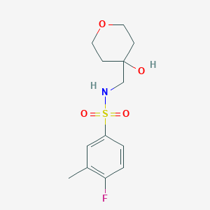 4-fluoro-N-((4-hydroxytetrahydro-2H-pyran-4-yl)methyl)-3-methylbenzenesulfonamide