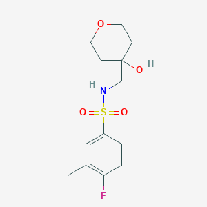 molecular formula C13H18FNO4S B2578433 4-fluoro-N-[(4-hydroxyoxan-4-yl)méthyl]-3-méthylbenzène-1-sulfonamide CAS No. 1351605-40-7