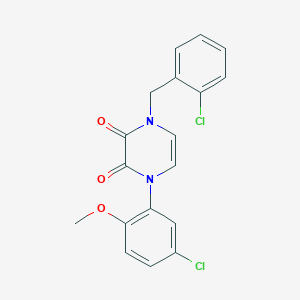 molecular formula C18H14Cl2N2O3 B2578434 1-(5-氯-2-甲氧基苯基)-4-[(2-氯苯基)甲基]吡嗪-2,3-二酮 CAS No. 898438-10-3