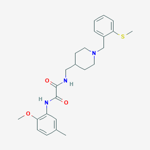 molecular formula C24H31N3O3S B2578436 N1-(2-甲氧基-5-甲基苯基)-N2-((1-(2-(甲硫基)苄基)哌啶-4-基)甲基)草酰胺 CAS No. 1235331-41-5