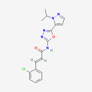 (E)-3-(2-chlorophenyl)-N-(5-(1-isopropyl-1H-pyrazol-5-yl)-1,3,4-oxadiazol-2-yl)acrylamide