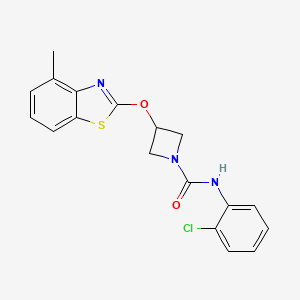 molecular formula C18H16ClN3O2S B2578449 N-(2-chlorophenyl)-3-((4-methylbenzo[d]thiazol-2-yl)oxy)azetidine-1-carboxamide CAS No. 1396626-19-9