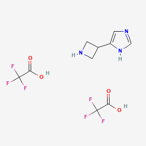 molecular formula C10H11F6N3O4 B2578451 5-(Azetidin-3-yl)-1H-imidazole;2,2,2-trifluoroacetic acid CAS No. 2305255-80-3