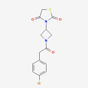 molecular formula C14H13BrN2O3S B2578453 3-(1-(2-(4-Bromophenyl)acetyl)azetidin-3-yl)thiazolidine-2,4-dione CAS No. 2034425-07-3