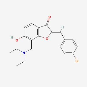 molecular formula C20H20BrNO3 B2578454 (Z)-2-(4-bromobenzylidene)-7-((diethylamino)methyl)-6-hydroxybenzofuran-3(2H)-one CAS No. 929433-27-2