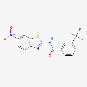 molecular formula C15H8F3N3O3S B2578455 N-(6-nitro-1,3-benzothiazol-2-yl)-3-(trifluoromethyl)benzamide CAS No. 309925-20-0