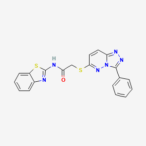 molecular formula C20H14N6OS2 B2578458 N-(benzo[d]thiazol-2-yl)-2-((3-phenyl-[1,2,4]triazolo[4,3-b]pyridazin-6-yl)thio)acetamide CAS No. 852372-75-9