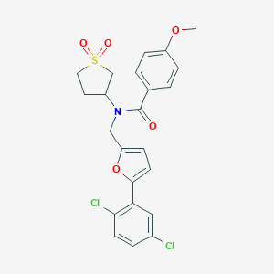 molecular formula C23H21Cl2NO5S B257846 N-{[5-(2,5-dichlorophenyl)-2-furyl]methyl}-N-(1,1-dioxidotetrahydro-3-thienyl)-4-methoxybenzamide 