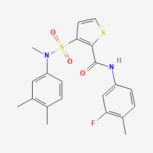 molecular formula C21H21FN2O3S2 B2578463 3-{[(3,4-二甲苯基)(甲基)氨基]磺酰基}-N-(3-氟-4-甲苯基)噻吩-2-甲酰胺 CAS No. 1029771-91-2