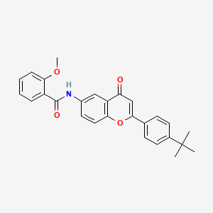 molecular formula C27H25NO4 B2578469 N-[2-(4-叔丁基苯基)-4-氧代-4H-色满-6-基]-2-甲氧基苯甲酰胺 CAS No. 923673-44-3