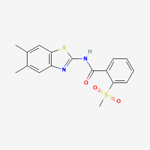 molecular formula C17H16N2O3S2 B2578477 N-(5,6-dimethylbenzo[d]thiazol-2-yl)-2-(methylsulfonyl)benzamide CAS No. 886931-63-1
